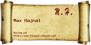 Max Hajnal névjegykártya
